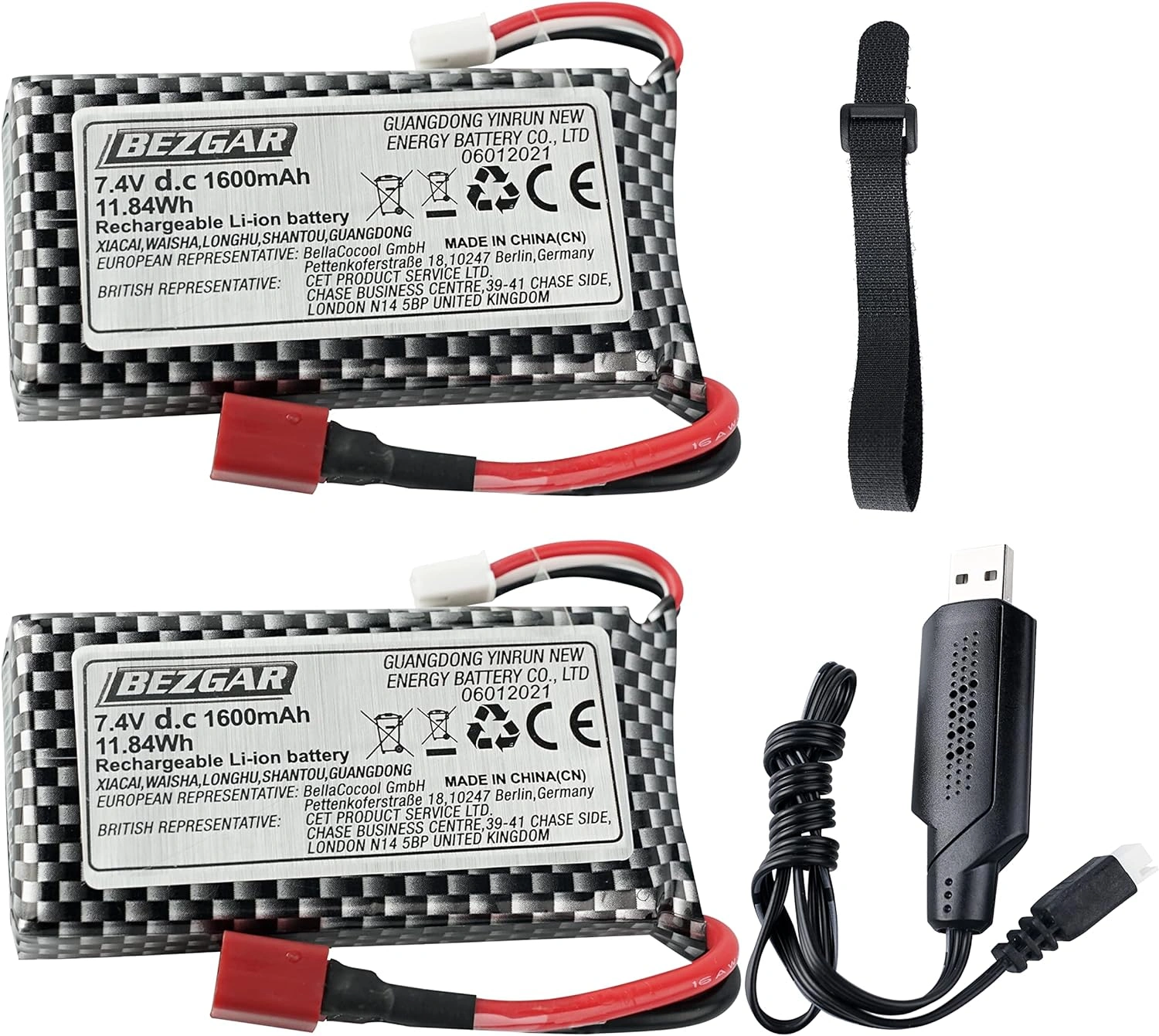 Power Up Your Ride: 7.4V Li-ion Battery 2-Pack with USB Charger—Get Yours Now!